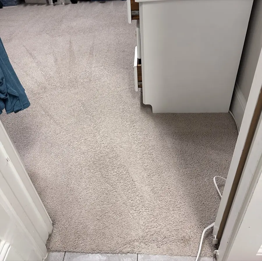 After: Walk-in closet with ground-in dirt spots