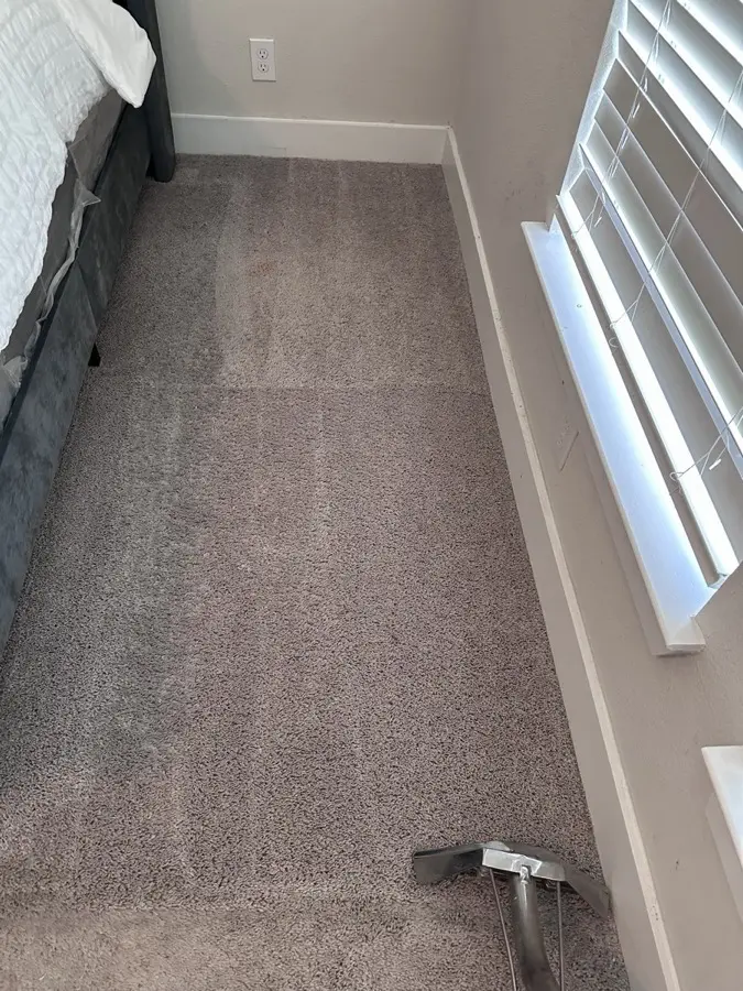 After: Stains along the side of the bed