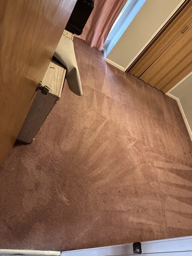 After: Spots and traffic lanes in a bedroom