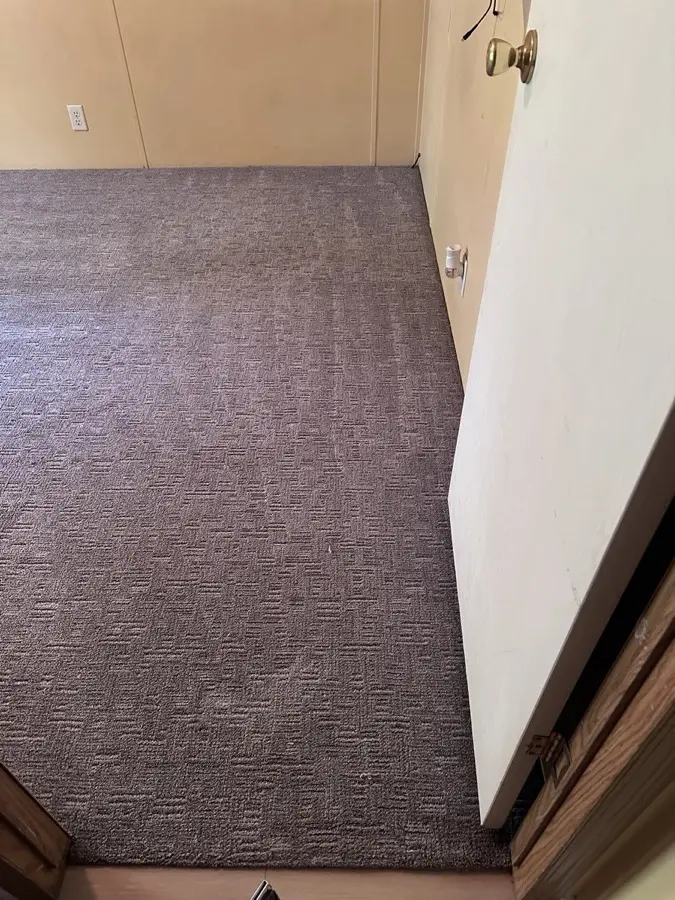 After: Traffic lane on patterned carpet